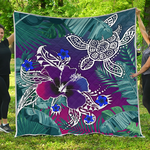 hawaii turtle flowers and palms retro quilt d2484979