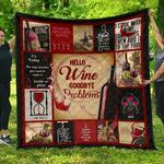 hello wine goodbye problem funny wine lover gift quilt d2422623