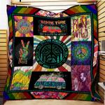hippie and into the forest i go quilt blanket great customized gifts for birthday christmas 0