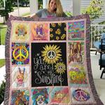 hippie sunflower walk in peace quilt blanket great customized gifts for birthday christmas d2413446