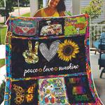 hippie symbol hand heart and sunflower peace love and sunshine quilt d2484073