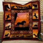 horse at sunset cla0710500q quilt blanket d2480906