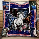 horses with american flag quilt thh879 quilt d2420234