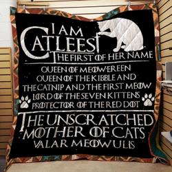 I Am The Catleesi Mother Of Cats Quilt  Funny Cat Quilt