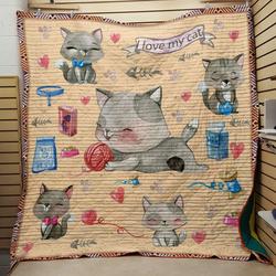I Love My Cat Quilt
