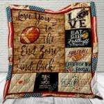 i love you to the end zone and back football american cl2100274mdq quilt blanket d2481622