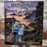 i want to hold your hand at 80 say baby lets go fishing custom name quilt for couple d2484380