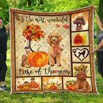 its the most wonderful time of the year fall poodle premium quilt quilt d2420625