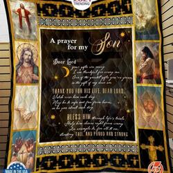 Jesus a pray of my son Premium Quilt Blanket Size Throw Twin Queen King Super King