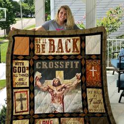 Jesus Crossfit Quilt Blanket