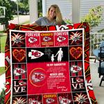 kansas city chiefs to my daughter love dad quilt blanket d2418336