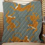 leopard race blue throw quilt blanket d2418375