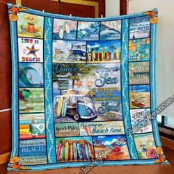 Let The Rhythm Of The Water Set Your Soul Free  Beach Quilt Blanket Shb77