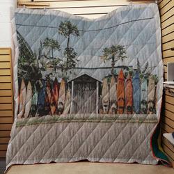 Lets Surf Vi  Maui  Hawaii Throw Quilt Blanket
