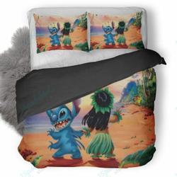 Lilo And Stitch Dancing On The Beach Disney Lovers Duvet Cover Bedding Set With Pillowcase Gift For Cartoon Lover