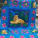 lion king blue fabric quilt design by exrain d2484261