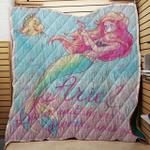 little mermaid watercolor plush throw quilt d2422544