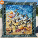 ll green turtle hatchlings quilt blanket d2482420
