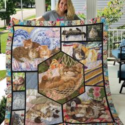 Lovely Cat To My Mom From Daughter From Son Quilt Blanket Great Customized Blanket Gifts For Birthday Christmas Thanksgiving MotherS Day