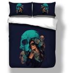 makeup teal sugar skull bedding set d2246792