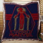 marvel captain marvel silhouette tapestry throw quilt d2422569