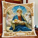 mary gives birth to jesus quilt blanket d2448462