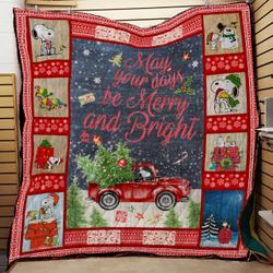 May Your Days Be Merry And Bright Vv_ Snoopy Quilt