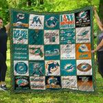 miami dolphins quilt blanket fan made d2451449