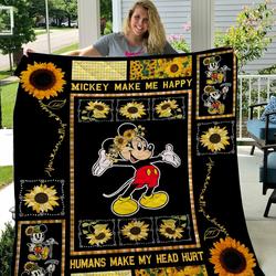 Mickey Mouse Make Me Happy Quilt  Quilt