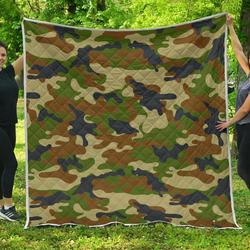 Military Green Camouflage Cl17100375Mdq Quilt Blanket