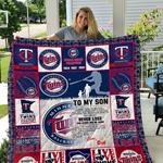 minnesota twins to my son love dad quilt d2421241
