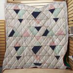 mod triangles navy blush mint throw quilt blanket d2418363