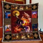 moon wolf native american inspired quilt blanket d2448917