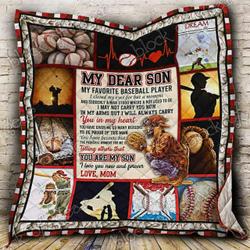 My Dear Son My Favorite Baseball Cl18100477Mdq Quilt Blanket