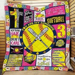 My Sunshine Softball Cl18100512Mdq Quilt Blanket