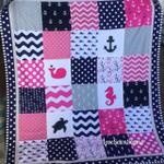 nautical baby hot pink sea turtle clh1610026q quilt blanket d2483330