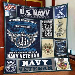 Navy Veteran Blood Sweat And Tears | Veteran Quilt | US Military Blanket Quilt | Gift for Veteran