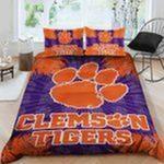 ncaa clemson tigers logo duvet cover bedding set for fans d2136111