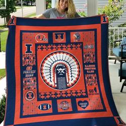 Ncaa Illinois Fighting Illini Quilt Blanket #420