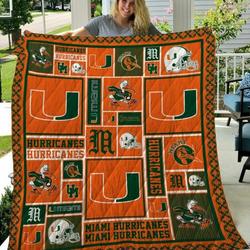Ncaa Miami Hurricanes Quilt Blanket #140