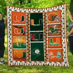 ncaa miami hurricanes quilt blanket 153 d2456140