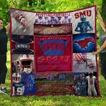 ncaa smu mustangs quilt blanket 1109 d2456112