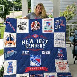 New York Rangers Quilt Blanket 01