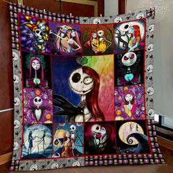 Nightmare Jack And Sally Halloween Quilt Gg