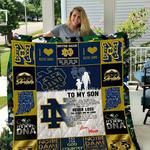 notre dame fighting irish to my son love mom quilt blanket d2418654