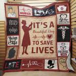 nurse its a beautiful day to save lives quilt blanket great customized blanket gifts for birthday 0