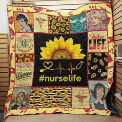 Nurse Life God Chose Some Of The Intelligent Women Quilt Blanket Great Customized Gifts For Birthday Christmas Thanksgiving Perfect Gift For Nurse