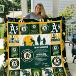 oakland athletics to my daughter love mom quilt blanket d2449555