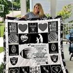 oakland raiders to my grandson love grandmom quilt d2423021