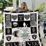 oakland raiders to my grandson love grandpa quilt d2423022